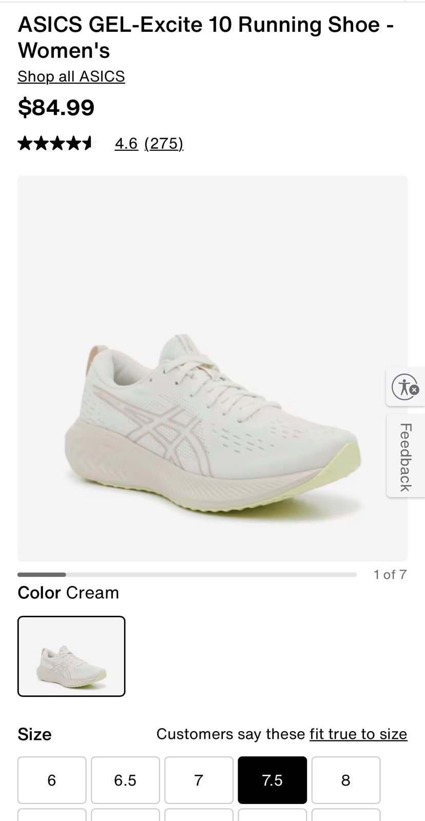 ASICS GEL Excite 10, size 7.5