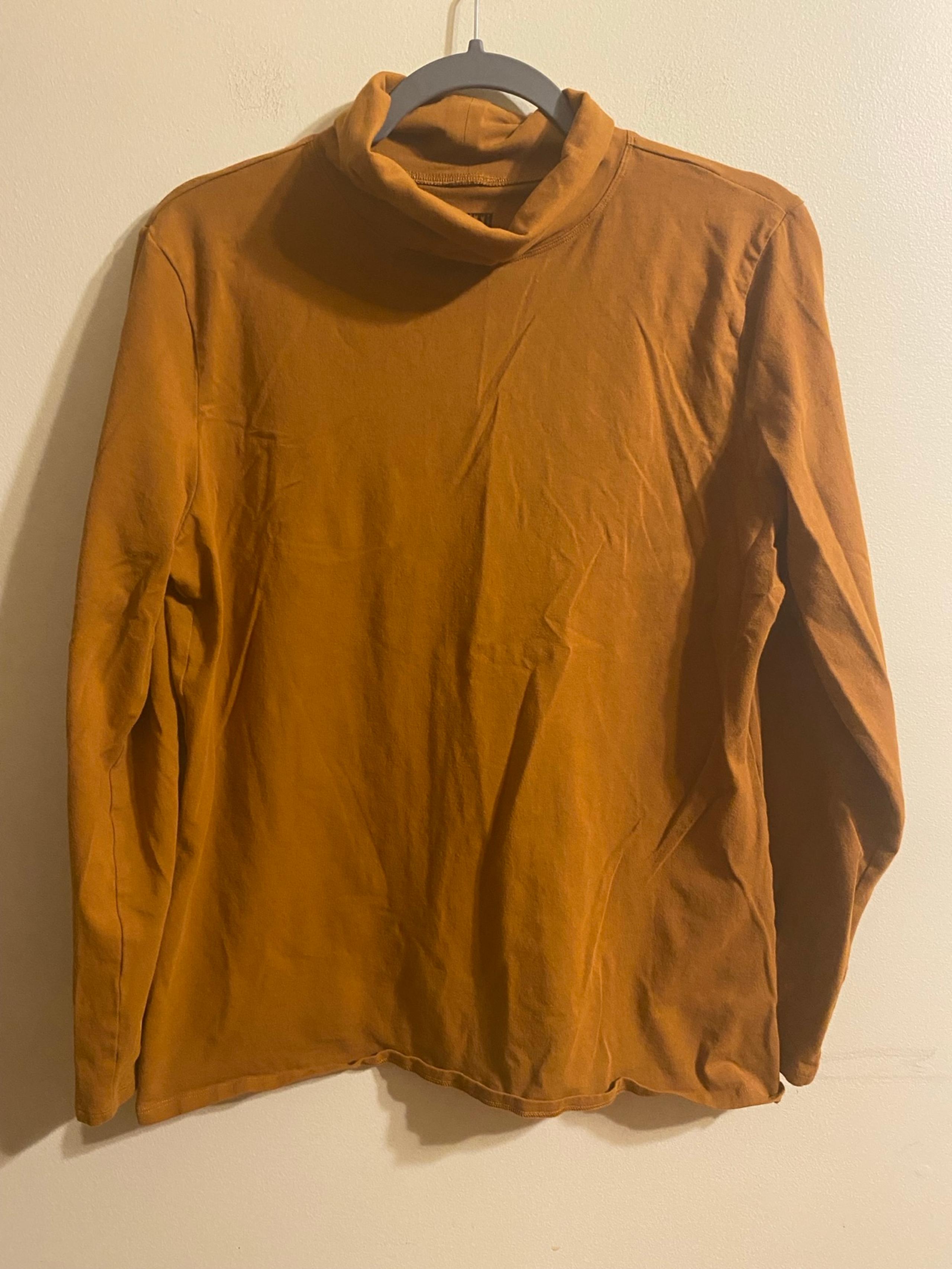 Duluth Trading Co. Women's No-Yank Long Sleeve Turtleneck Size XL Mustard