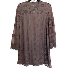 Entro Women's Romantic Dusty Rose Lace Dress Medium NWOT