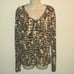 St. John Sz L Top Stretchy Brown & Cream