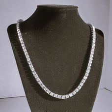 18K White Gold Womens 4ct Diamond Necklace 18 Karat Tennis Chain Ladies 24 24in
