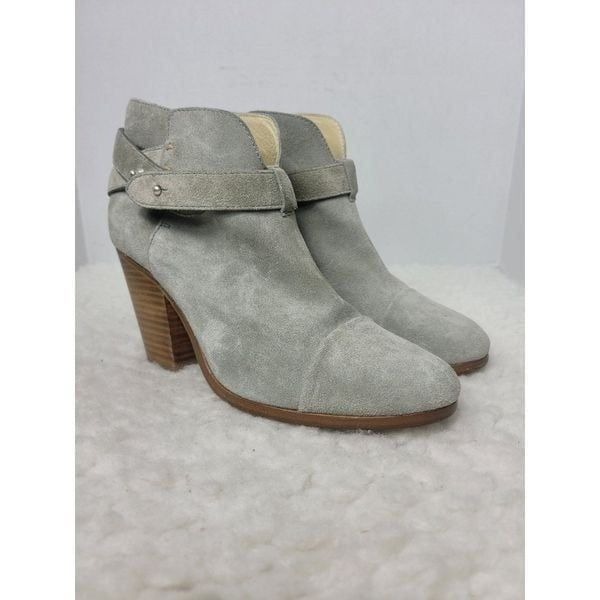 Rag & Bone Harrow Women's Boots Size 9.5 Gray Suede Ankle Bootie Italy Made