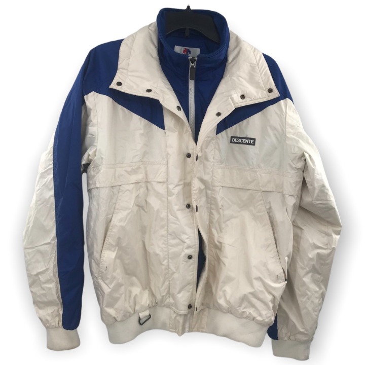 M VTG Vintage Descente Coat Blue/Beige Snow Winter Ski Jacket Coat