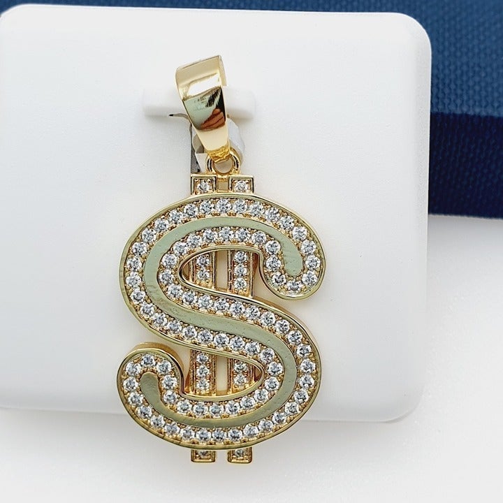 14K Gold Plated Cubic Zircon Pendant, INUS1BR228