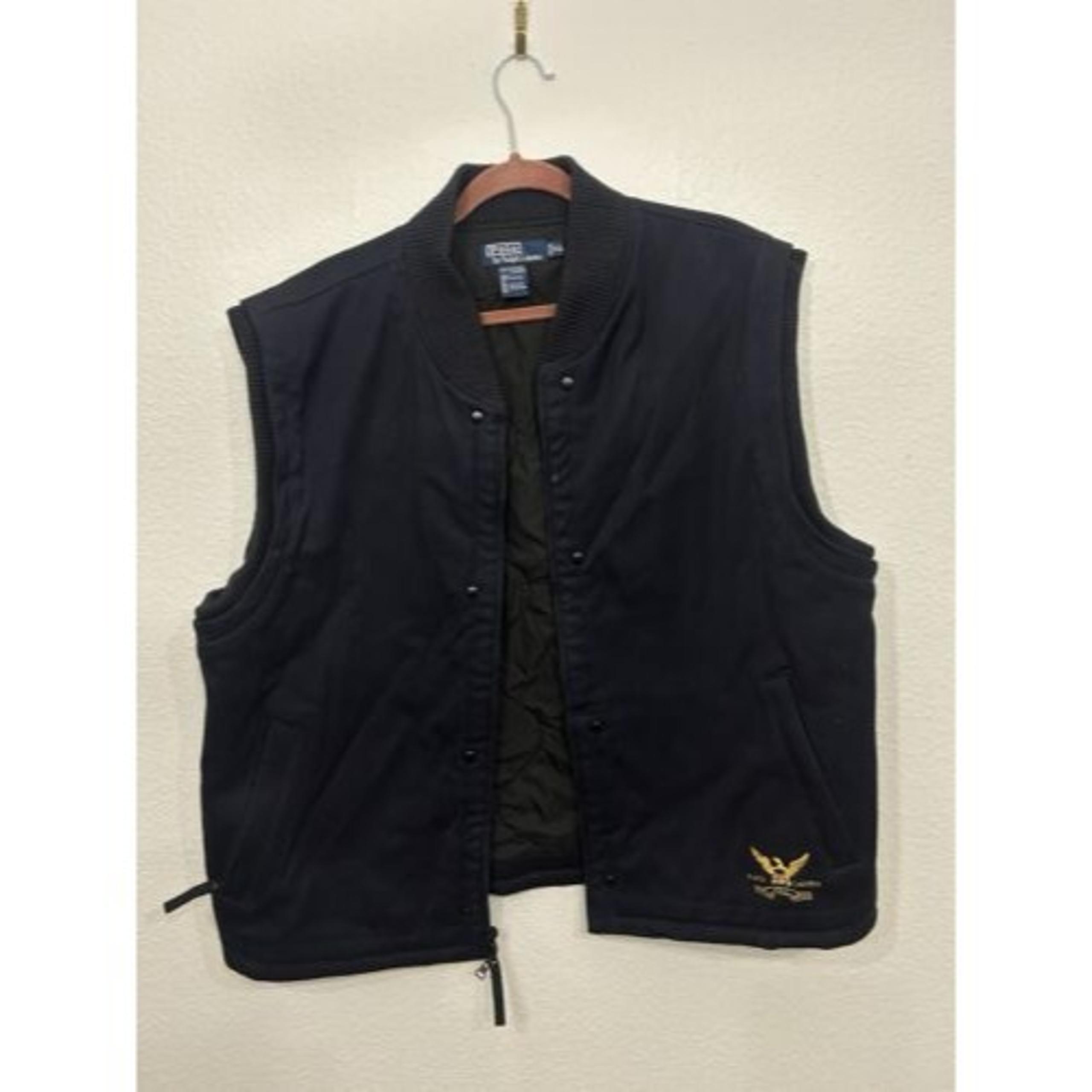 1990’s Vintage Ralph Lauren Padded Gilet XXL Polo Vest Blue