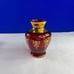 Red Vecchia Murano Art Glass Vases - 5” tall - 24k gold leaf