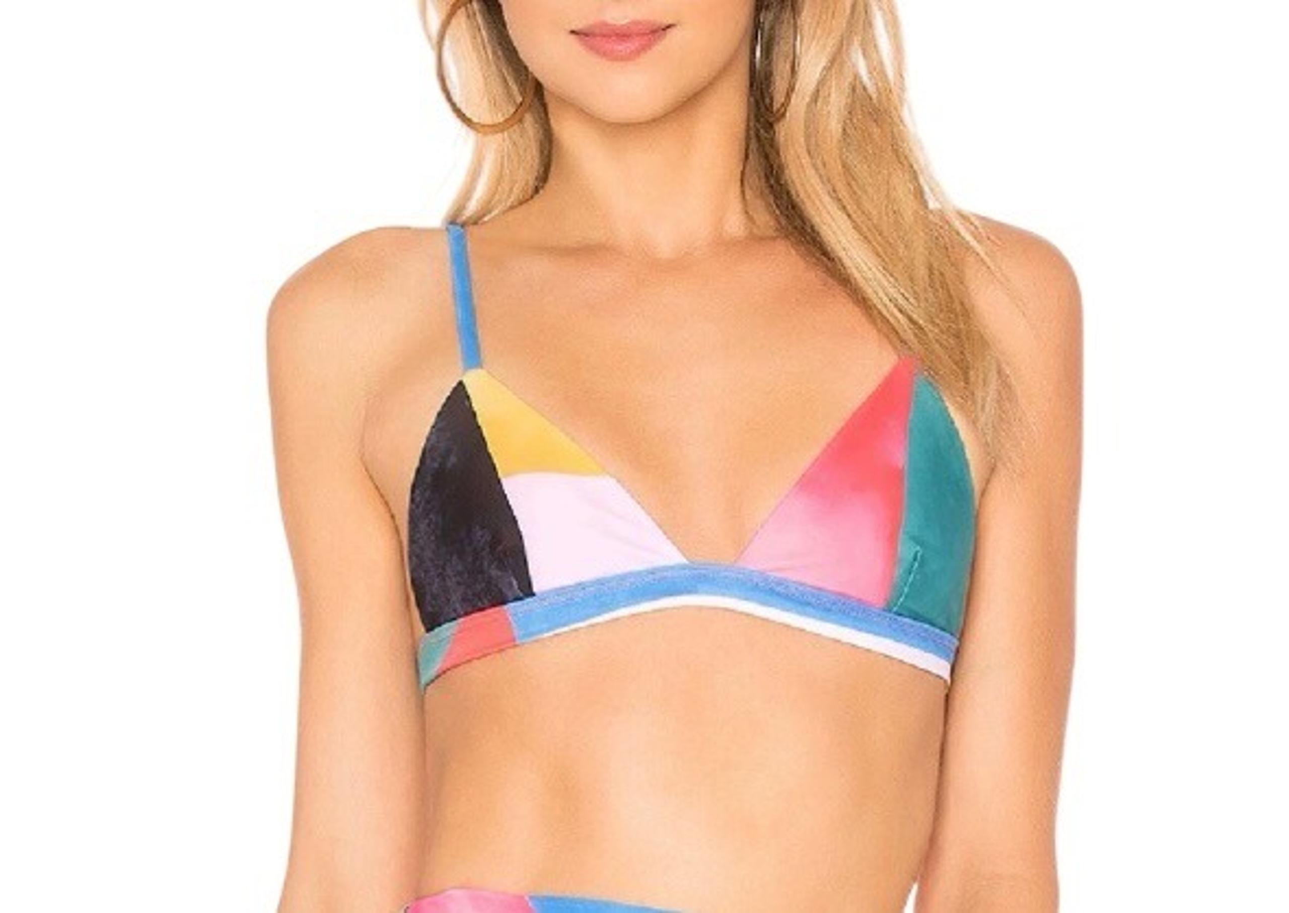 Mara Hoffman Womens Astrid Blue Multi bikini top in a chapiteau print Swim S