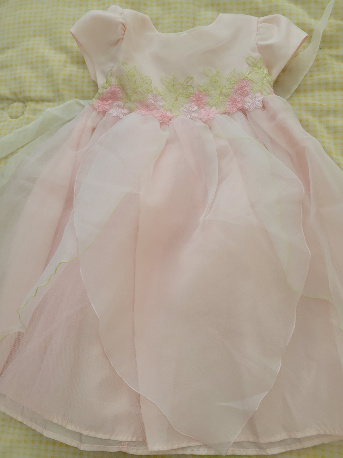 Vintage NWT Jenny Annie Dots Girls Pale Pink Short-sleeve Dress