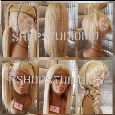 Blonde human lace front wig wow factor