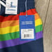 Chubbies NEW Swim Trunks Navy Rainbow Stripe Medium 7 inseam Men's