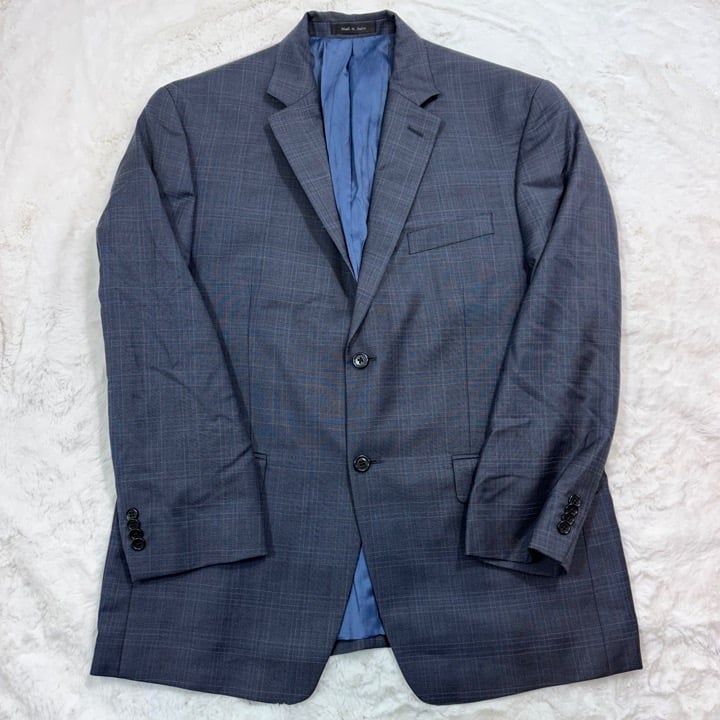 Michael Kors Sport Coat Blue Check Wool Blazer Jacket Men's Size 42 Short