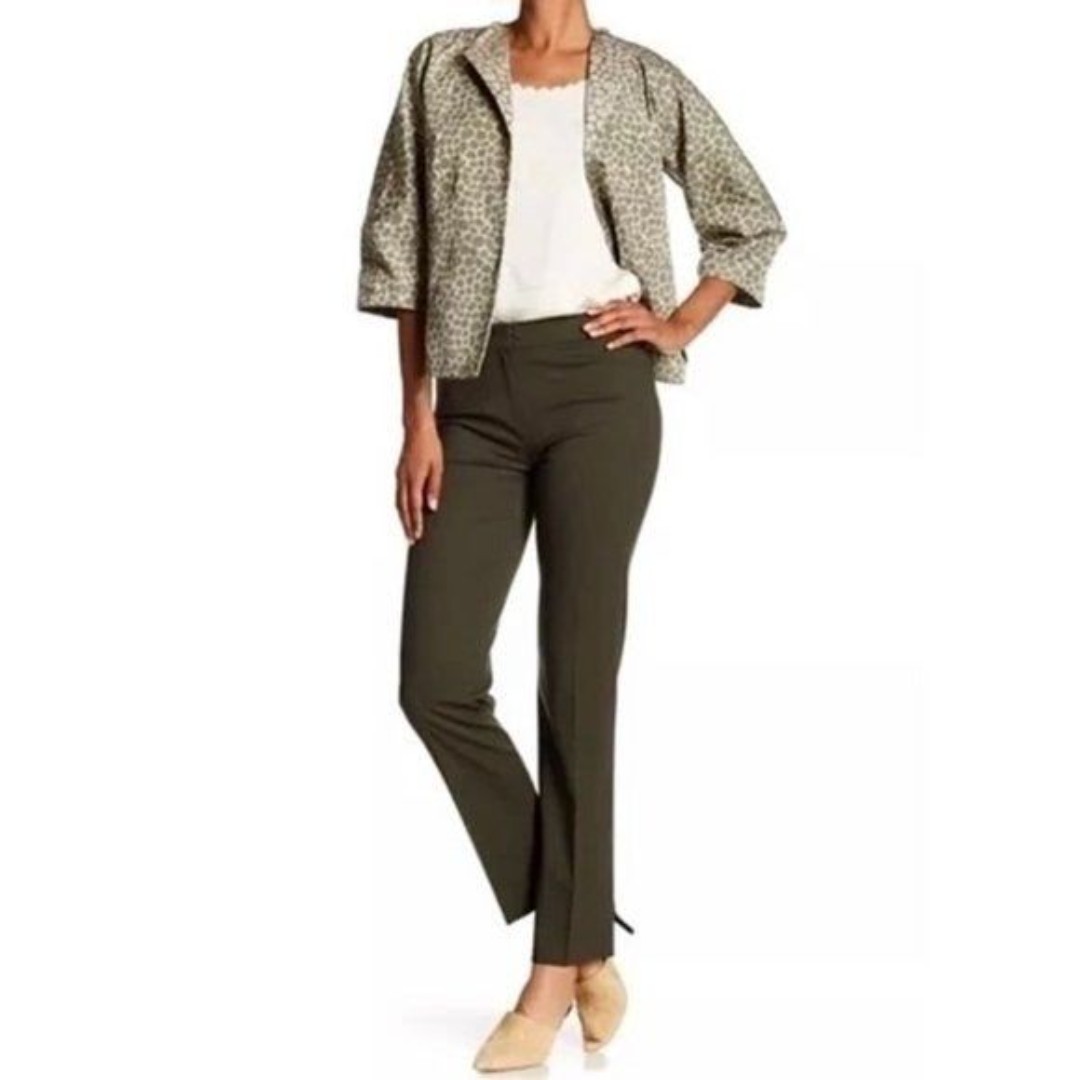 Lafayette 148 Olive Green Wool Menswear Trouser Dress Pants 4