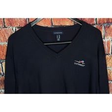 Southwest Airlines V-Neck Men’s XXL Navy Blue Long Sleeve Sweater Lands’ End