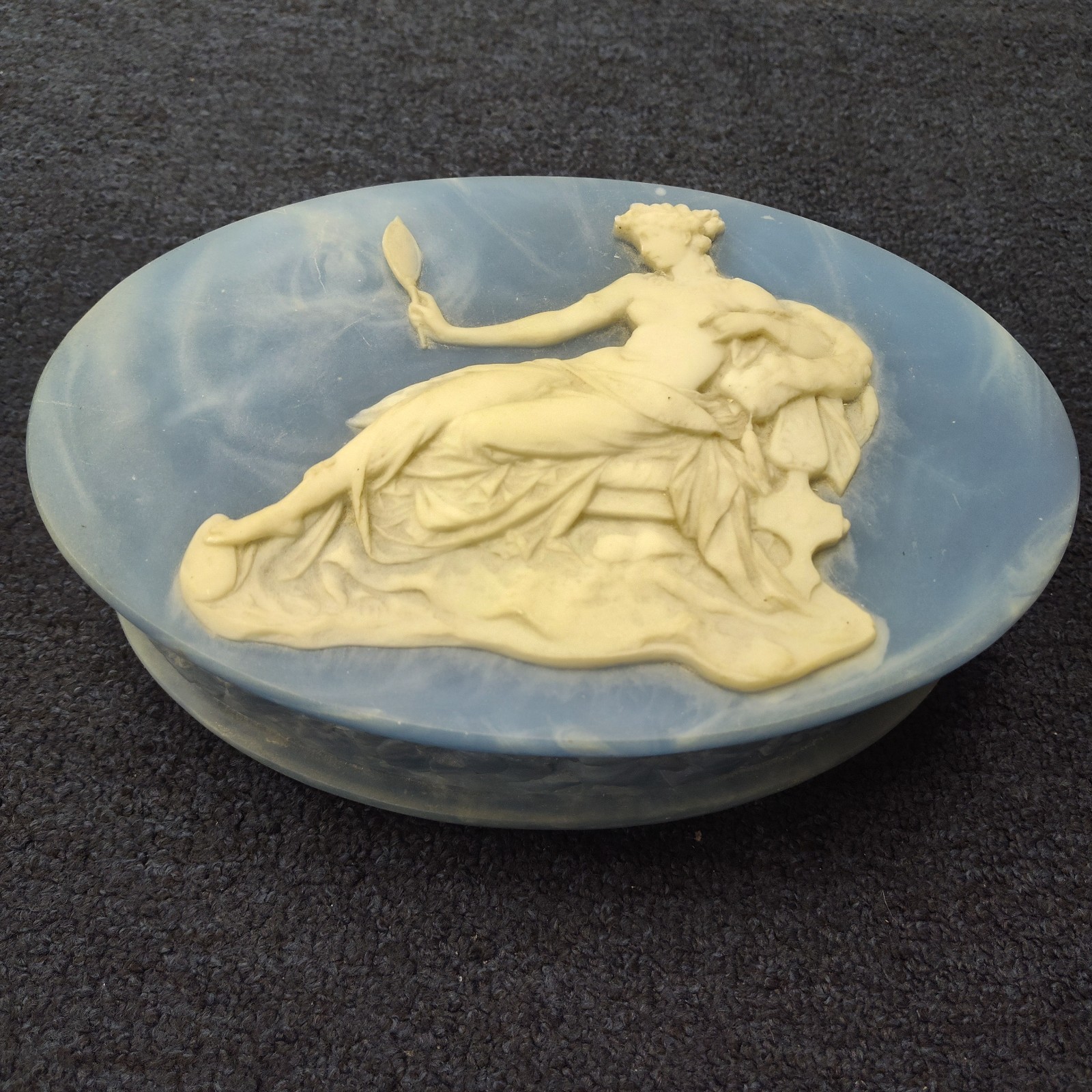 Art nouveau incolay stone jewelry vanity trinket box