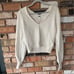 Free People oversized Icing V Neck Ivory Sweater size XS