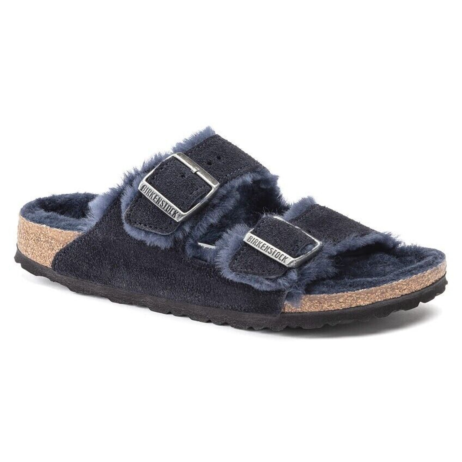 Birkenstock Men's Arizona Shearling Suede Midnight Sandals US11 EU44 1020592