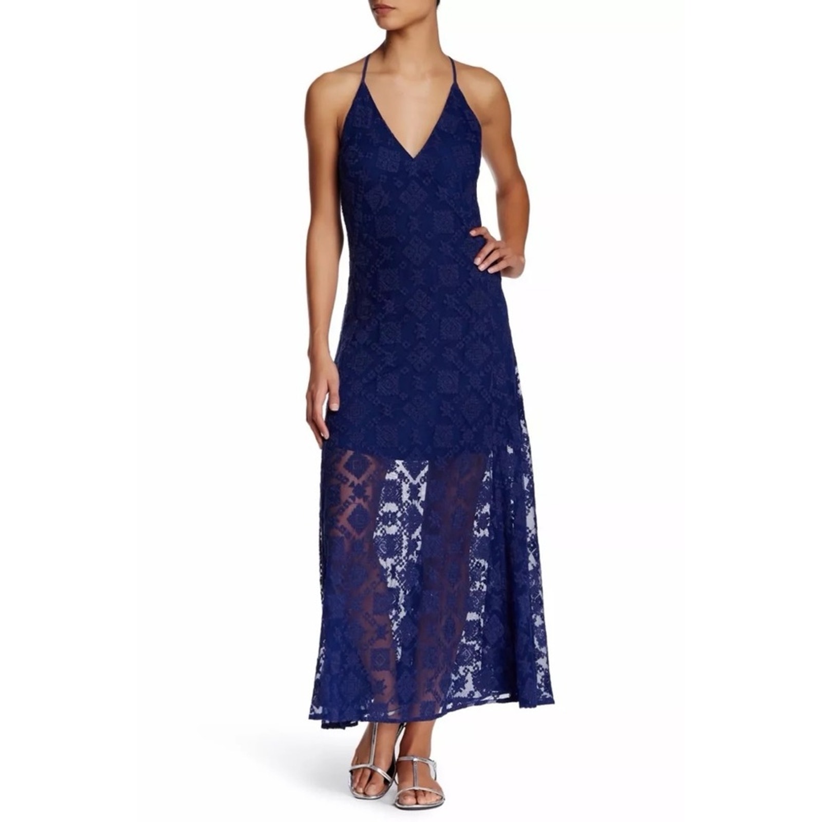 Rebecca Minkoff Falcon Lace Maxi Dress in Brazil Blue Size 0