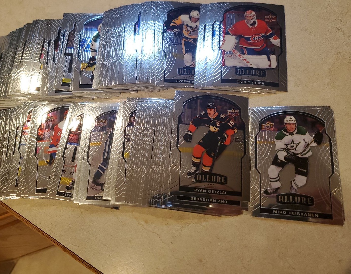 Allure Rookie Hockey Cards Upper deck 2020-21 foil, Great cards. 130 pcs. All in