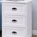 3 Drawers End Storage Wood Side Nightstand-White HW56016WH