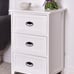 3 Drawers End Storage Wood Side Nightstand-White HW56016WH