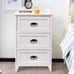 3 Drawers End Storage Wood Side Nightstand-White HW56016WH