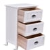 3 Drawers End Storage Wood Side Nightstand-White HW56016WH