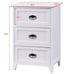 3 Drawers End Storage Wood Side Nightstand-White HW56016WH