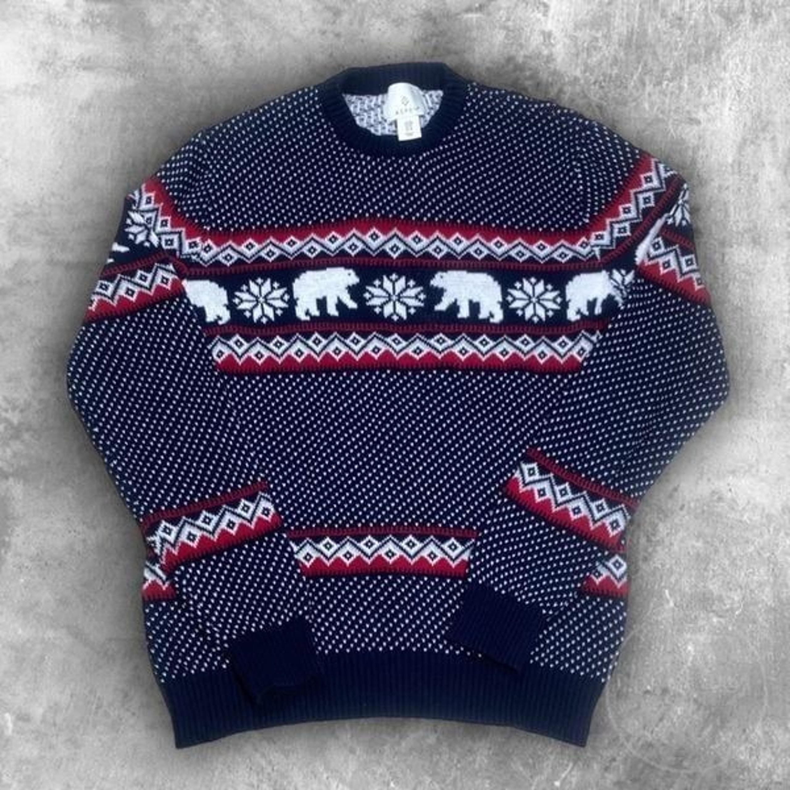 Aspen Unisex Snowflake Nordic Style Knit Crewneck Sweater Medium