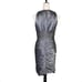 Carmen Marc Valvo Silk Blend Ruched Metallic Studded Pleated Party Sheath Dress