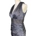 Carmen Marc Valvo Silk Blend Ruched Metallic Studded Pleated Party Sheath Dress