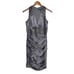 Carmen Marc Valvo Silk Blend Ruched Metallic Studded Pleated Party Sheath Dress