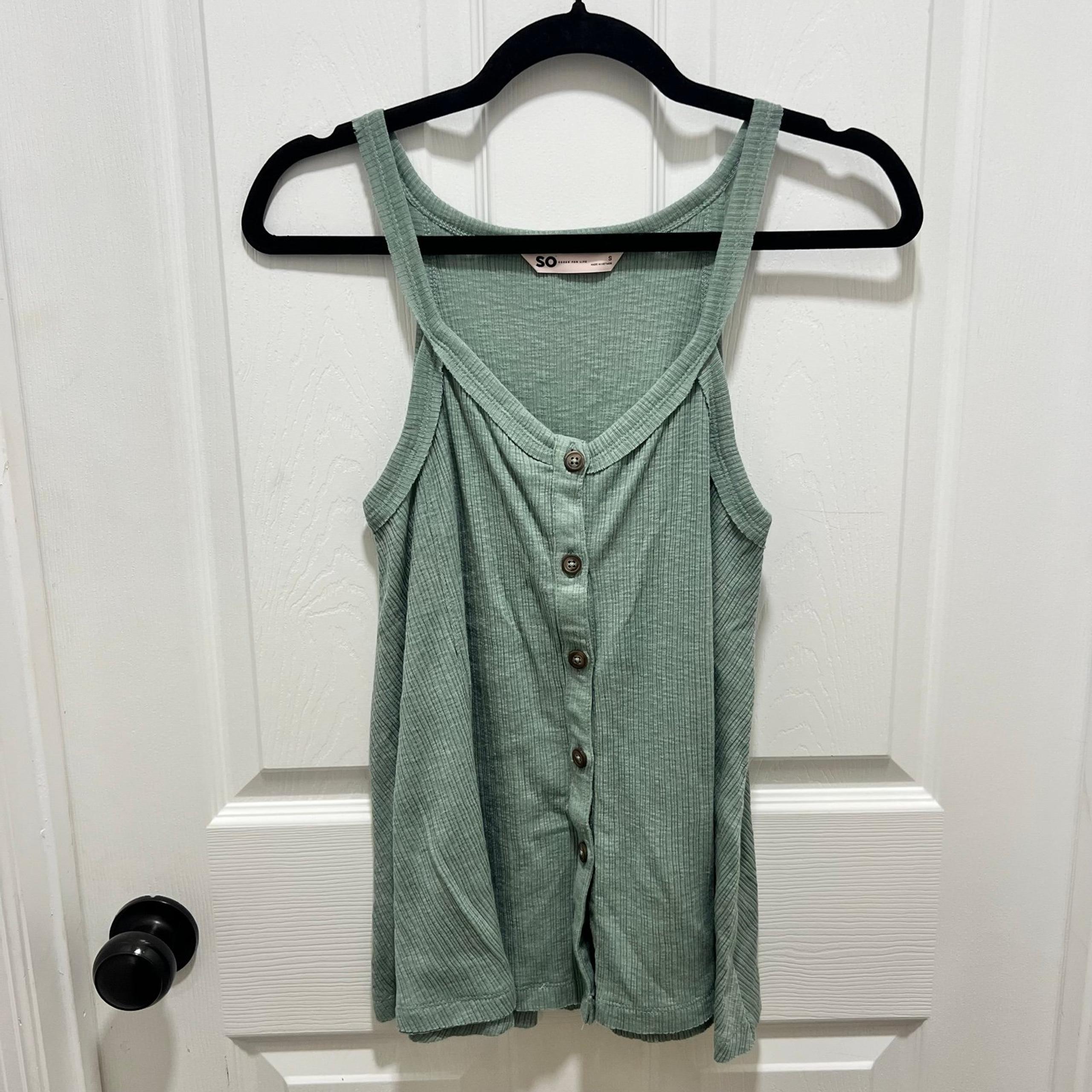SO Knit Tank Top Sleeveless Shirt Button Blouse Women’s size S
