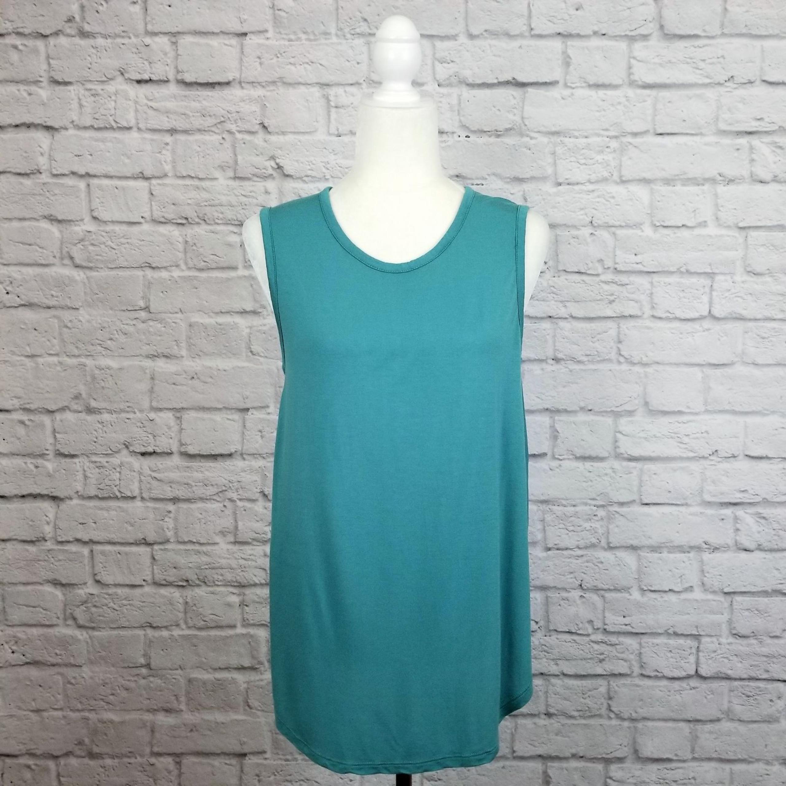 Haute Hippie teal blue cropped back top