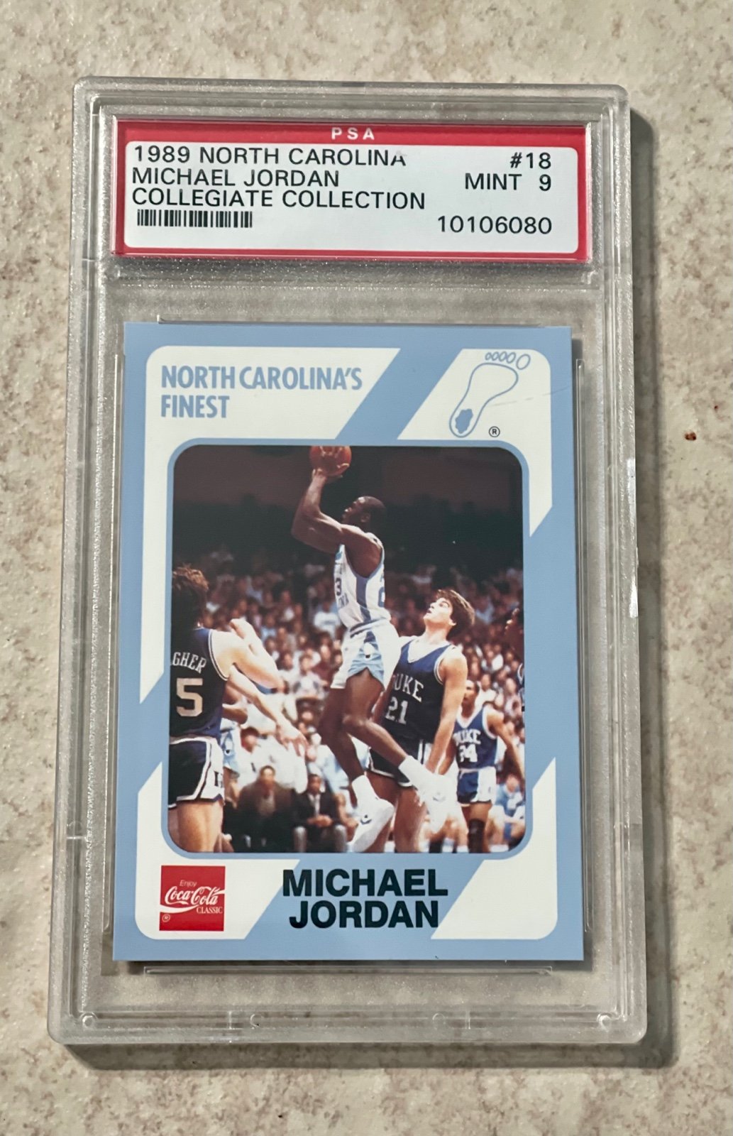 1989 North Carolina Michael Jordan # 18 PSA 9 Mint
