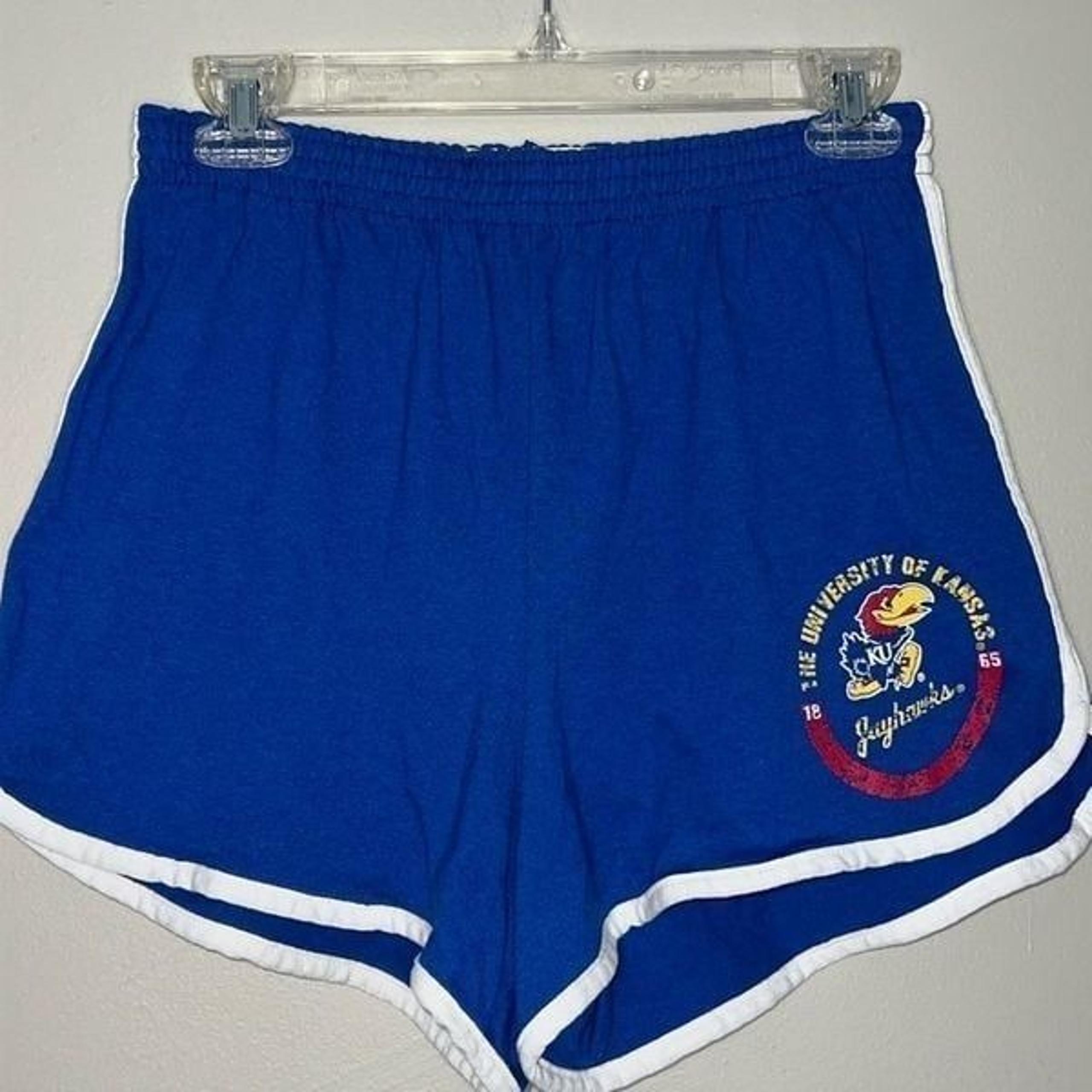 Soffe Kansas Jayhawks University Women’s Activewear Shorts Size XL Blue White