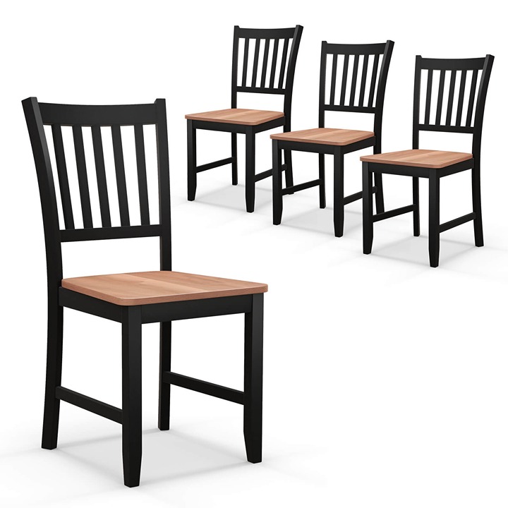 4 Pieces of Dining Chair Kitchen Houme Spindle Back Side Chair with Wooden Legs
