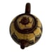 Vintage Redware Teapot Made Bulgaria Flower Fading Brown Yellow Drip Glaze READ