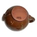 Vintage Redware Teapot Made Bulgaria Flower Fading Brown Yellow Drip Glaze READ