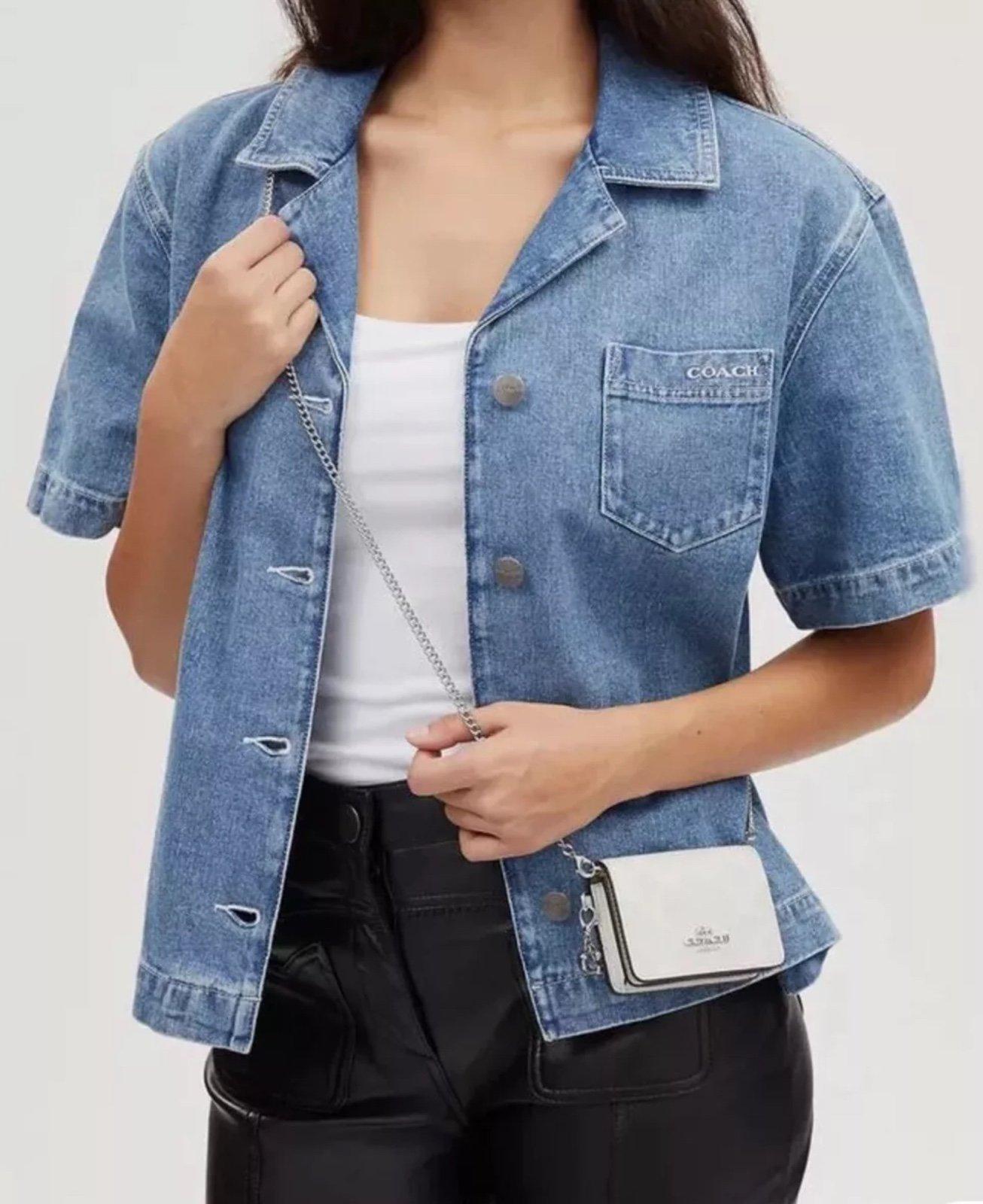 COACH Boxed Mini Wallet In Signature Canvas In Chalk Glacier White NWB