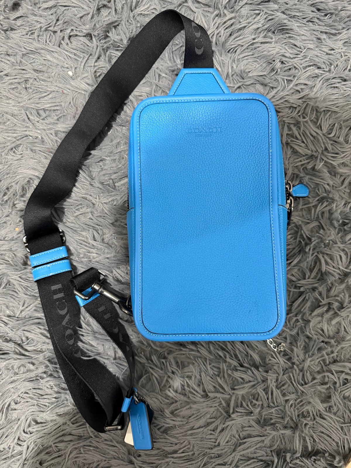 Coach Sullivan Pack in Electric Blue Leather CL953