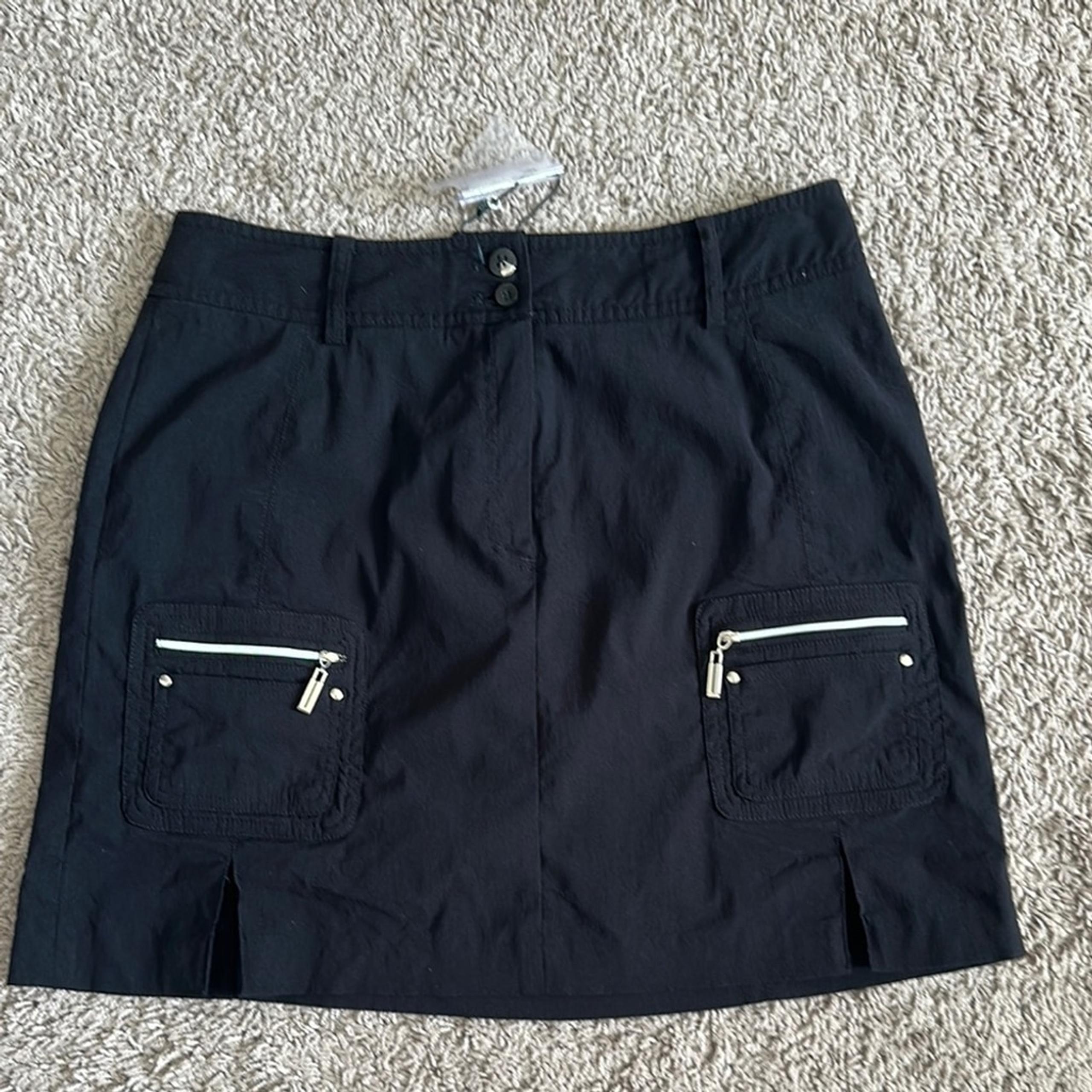 Jamie Sadock Women’s Skort Golf Black Zip Pockets Size 6