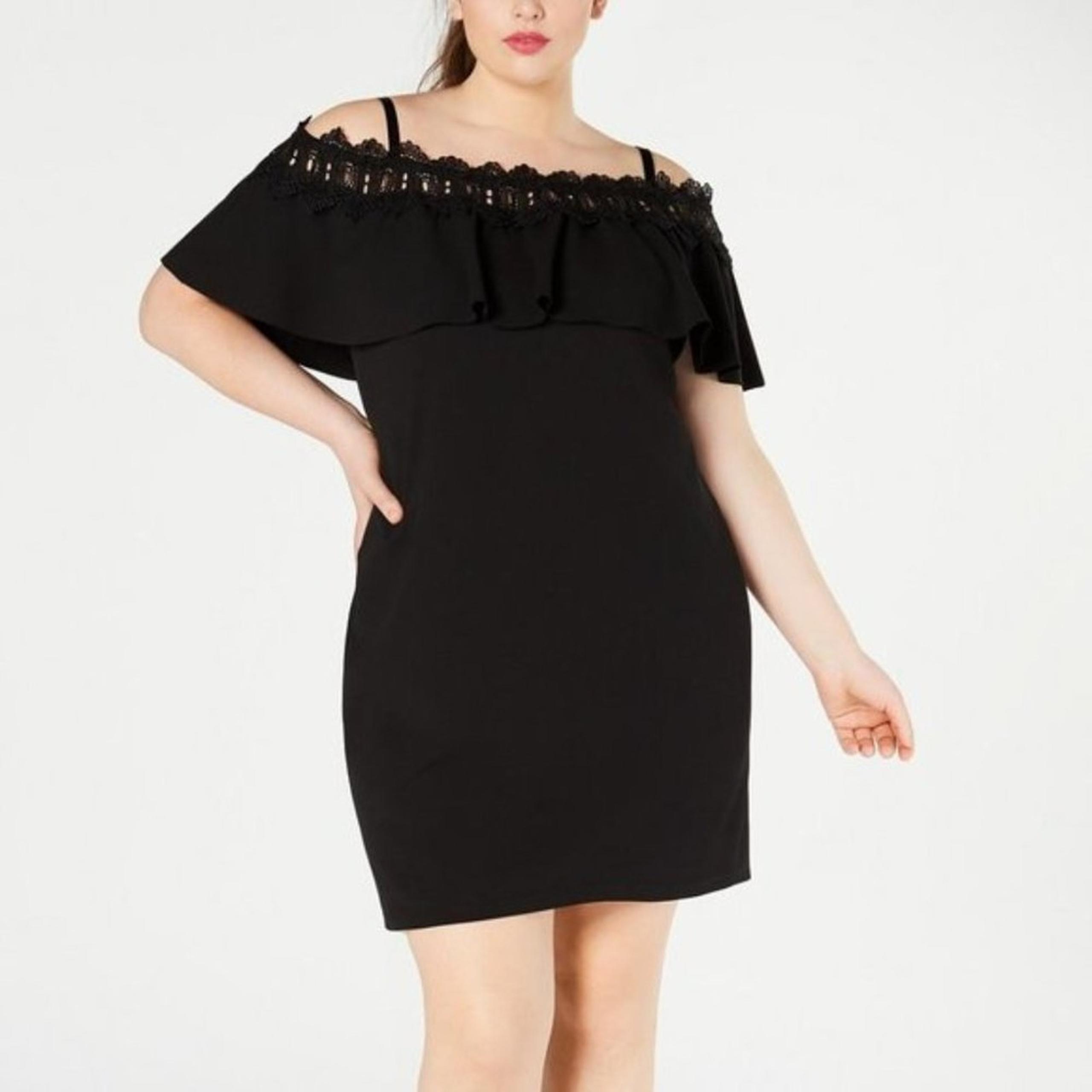 BCX Off The Shoulder Lace Detail Mini Dress Womens Plus Size 3X NWT