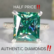 GORGEOUS‼️VVSI 7.80CTW. PRINCESS-CUT Blue & White CERTIFIED Diamond Ring