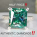 GORGEOUS‼️VVSI 7.80CTW. PRINCESS-CUT Blue & White CERTIFIED Diamond Ring