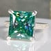 GORGEOUS‼️VVSI 7.80CTW. PRINCESS-CUT Blue & White CERTIFIED Diamond Ring