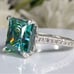 GORGEOUS‼️VVSI 7.80CTW. PRINCESS-CUT Blue & White CERTIFIED Diamond Ring