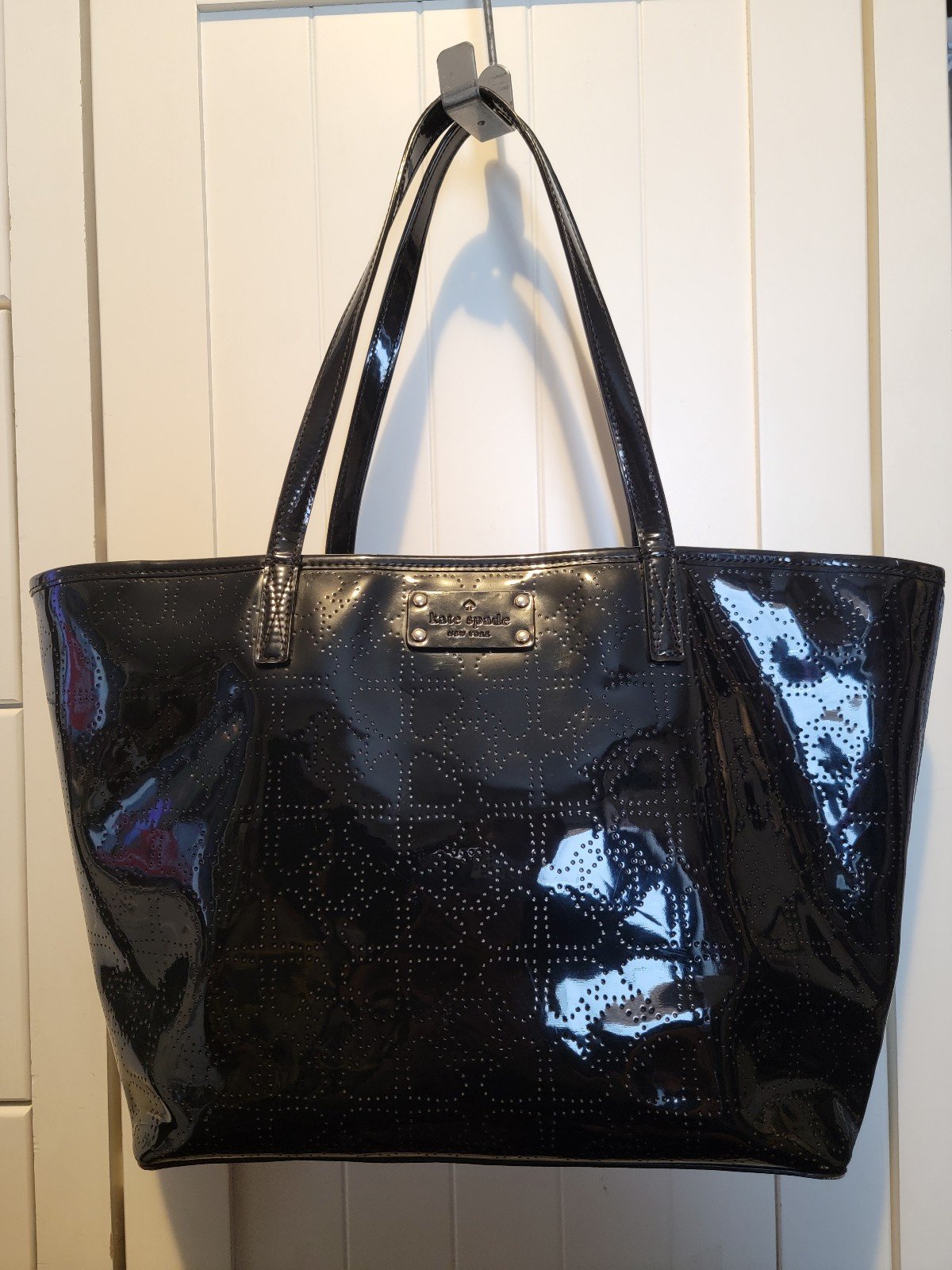 Kate Spade Harmony Metro Spade Black Hearts Tote Bag