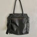HOBO Black Tote Bag Leather Fringe Accent Double Strap