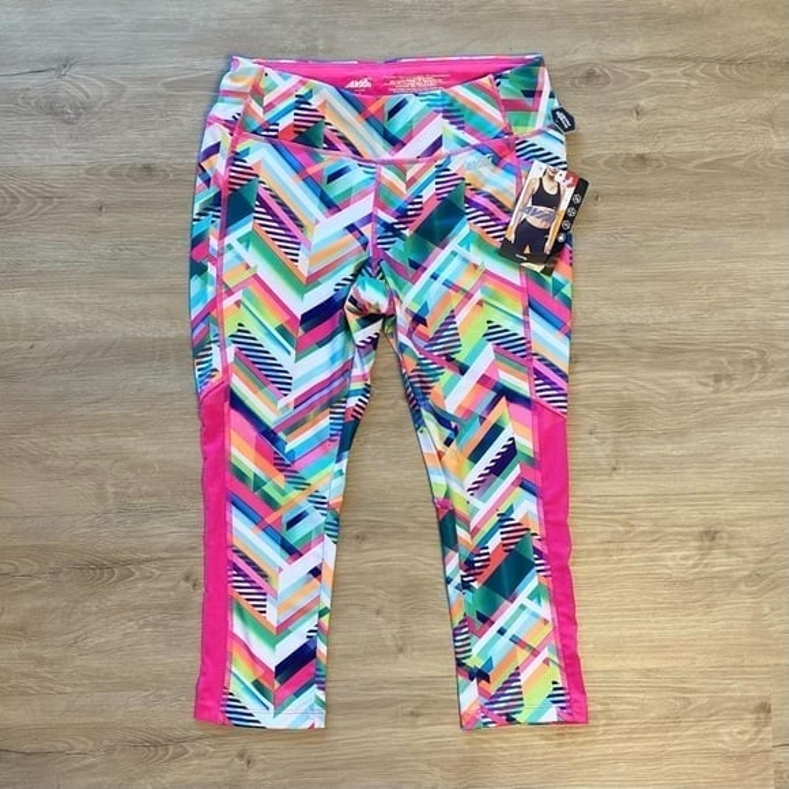AVIA Capri Sheer/Mesh Leggings NWT