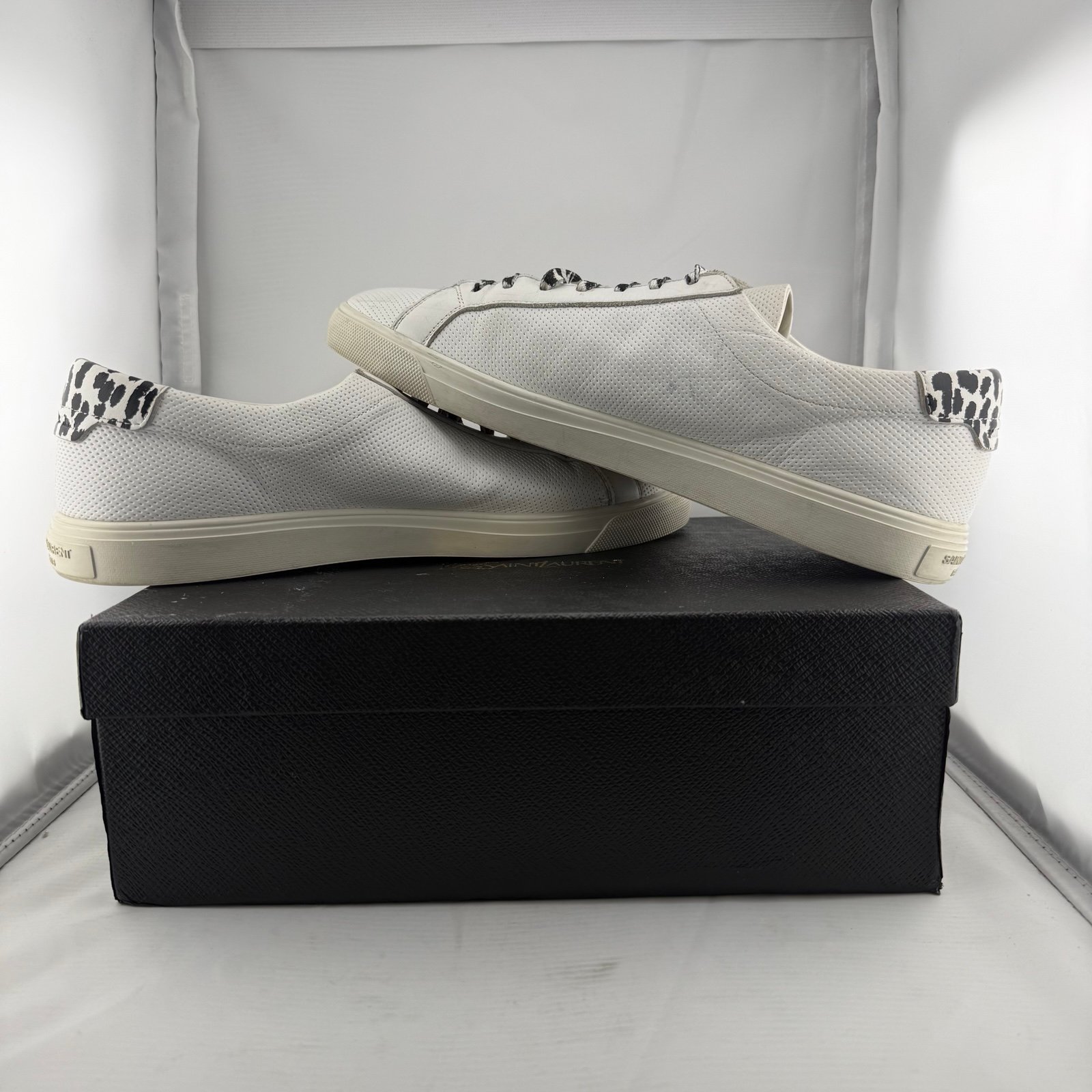 Saint Laurent Andy Perforated Low Top Sneakers Size 42 US 9